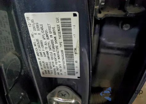 2009 Honda Accord Exl z USA, uszkodzony, nr VIN 1HGCP26879A092489